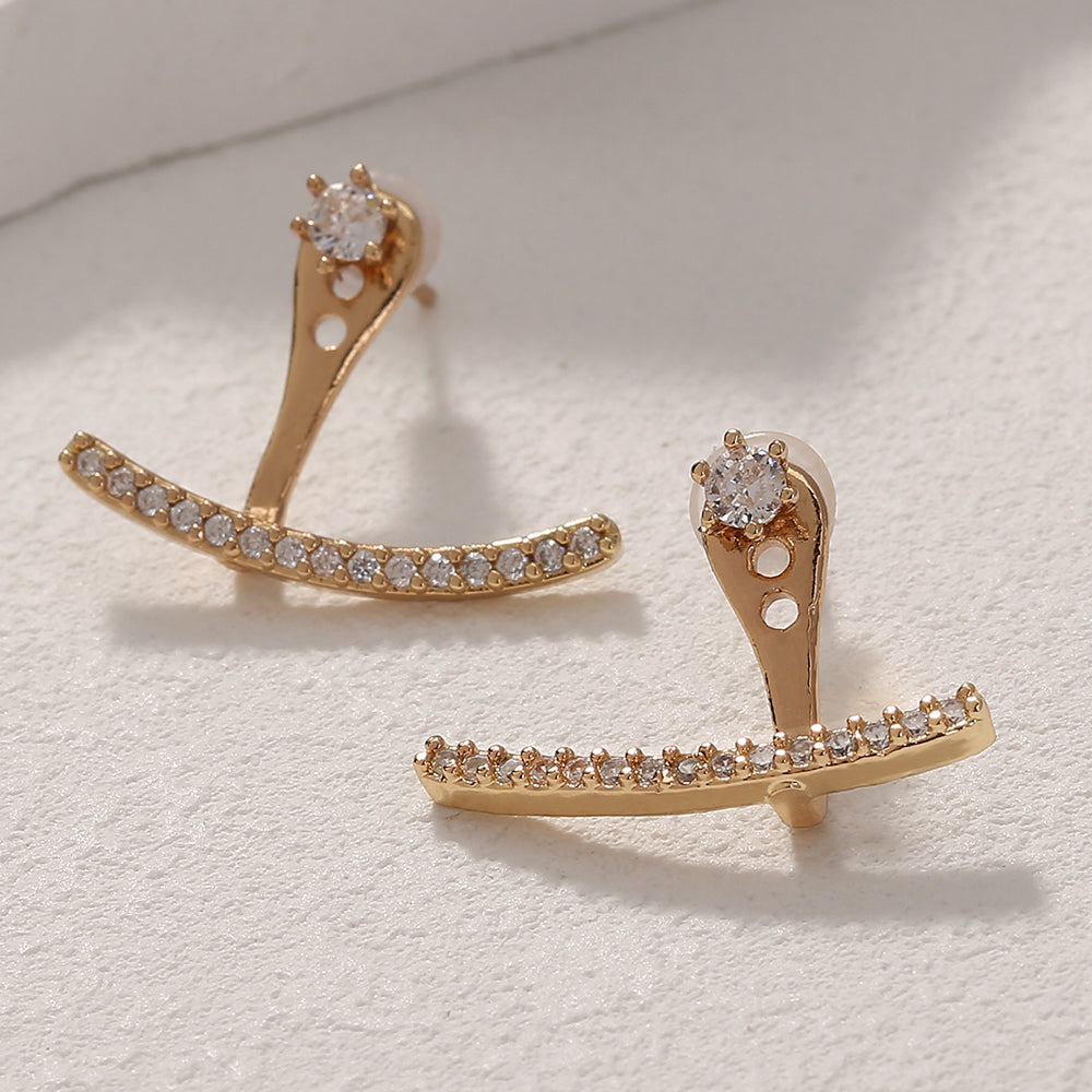 Fashion Smile Zircon Earrings Female, Simple Personality With Temperament Earrings A Pair Of Earrings
