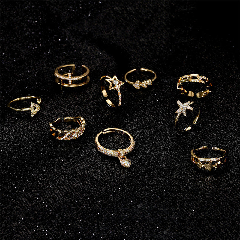 European And American Trend Adjustable Ring 18K Gold