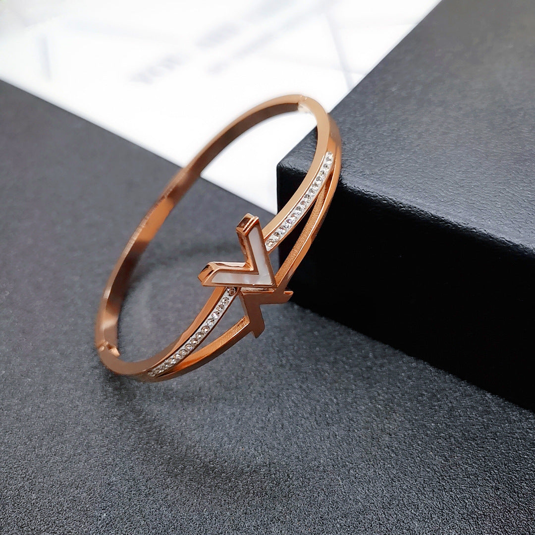 Net red new rose gold titanium steel bracelet