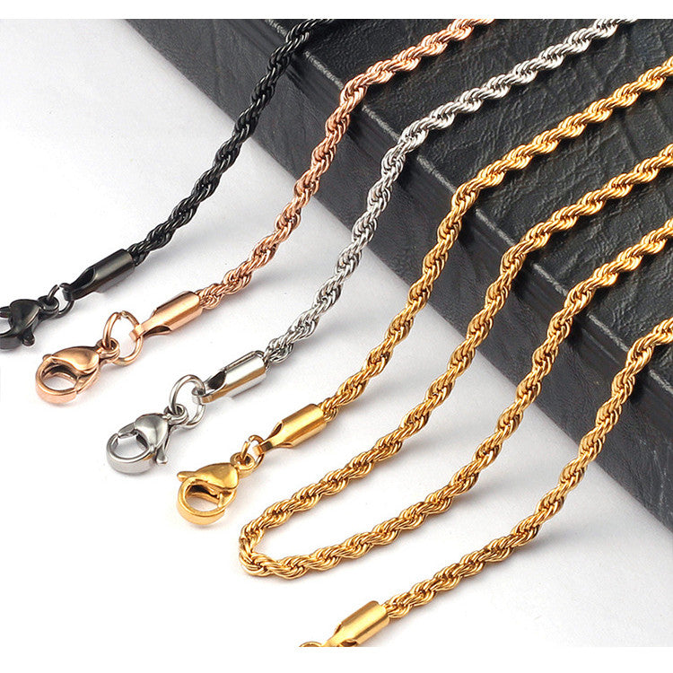 Twist Chain High Quality Titanium Steel With  18k