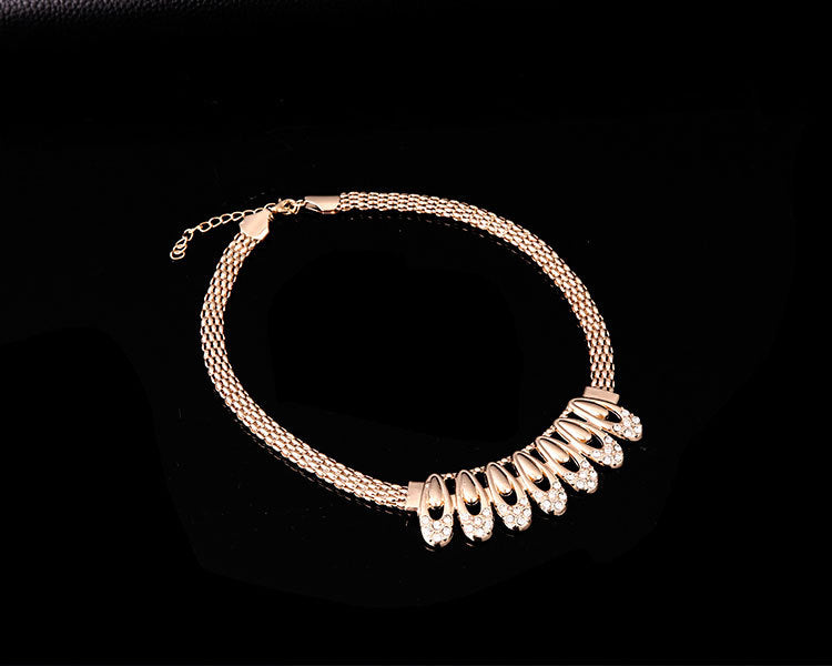 18K Gold Bridal Necklace and Earring Set