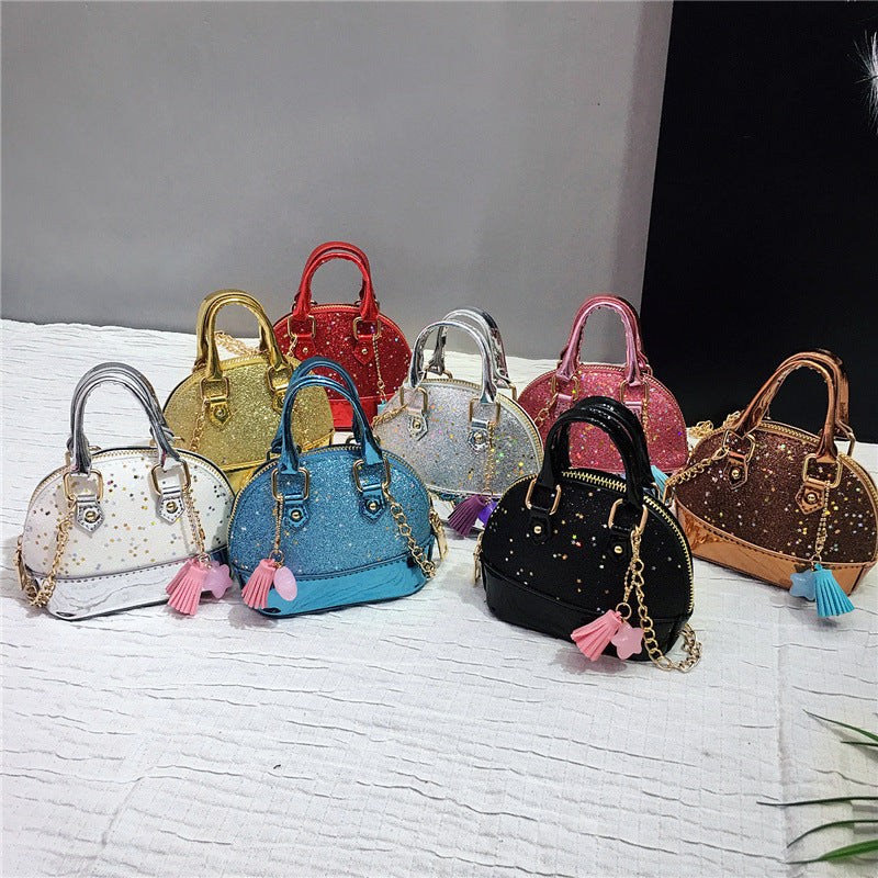 Cute sequined mini shell bag