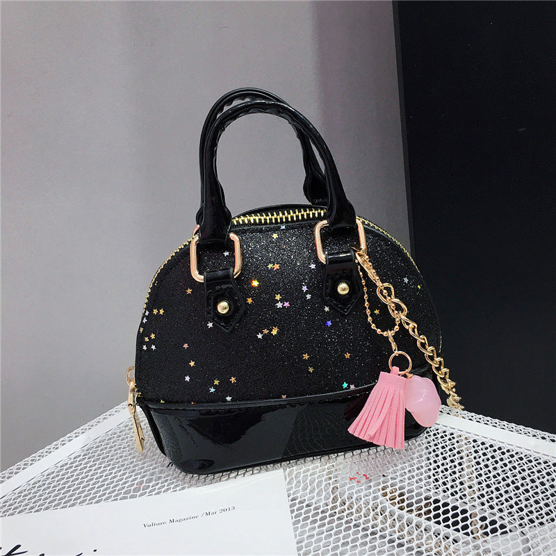 Cute sequined mini shell bag