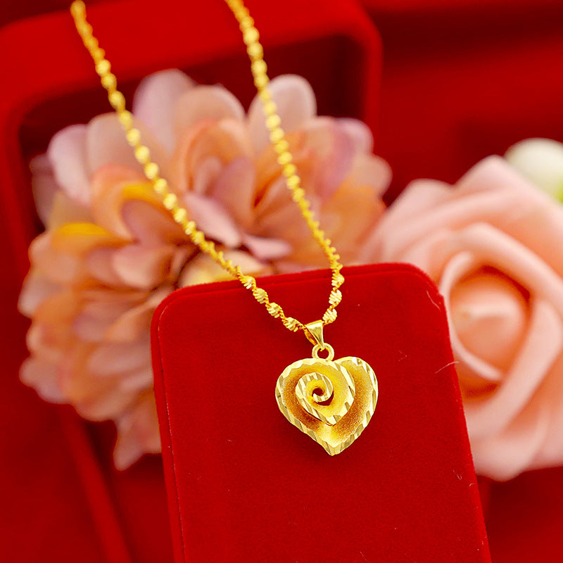Copper plated 18k true gold love pendant