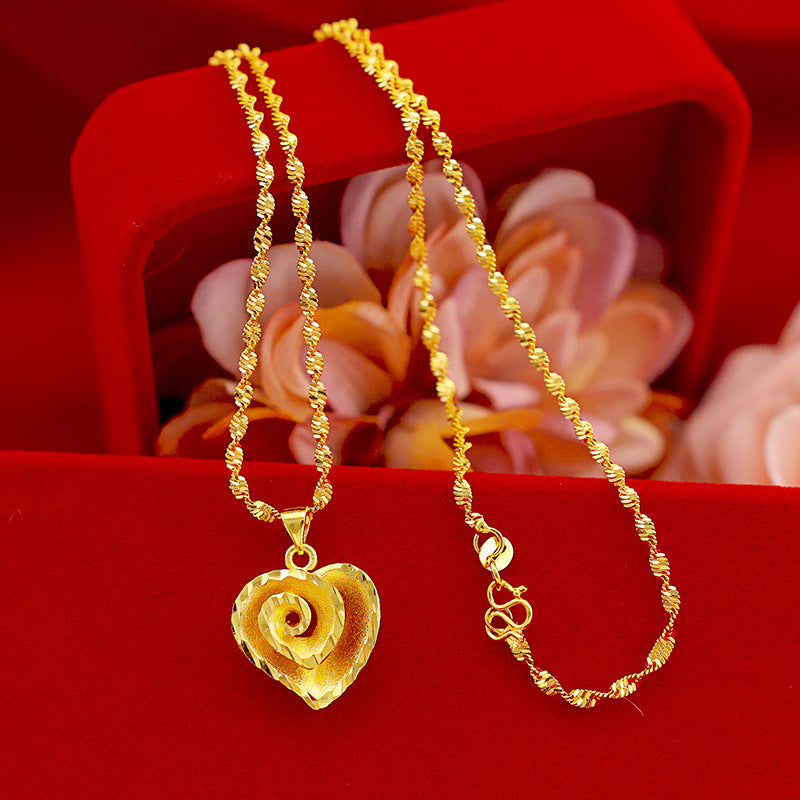 Copper plated 18k true gold love pendant