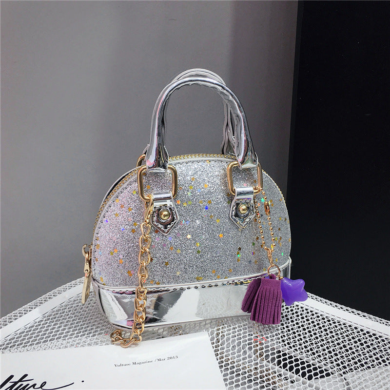 Cute sequined mini shell bag