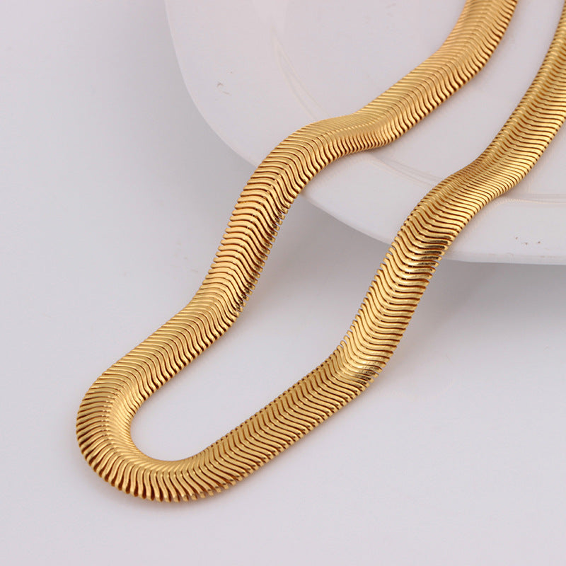 18K Gold Snake Bone Copper Chain