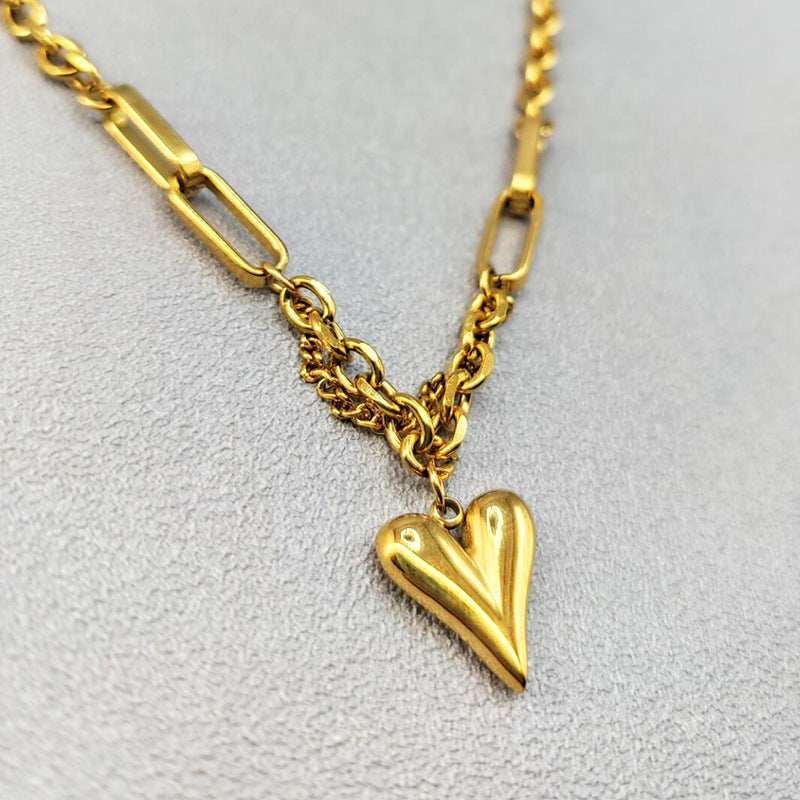 Titanium Steel Necklace Female Love 18K Fashion