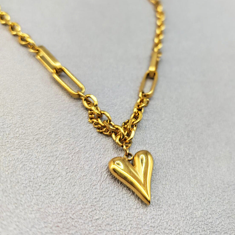 Titanium Steel Necklace Female Love 18K Fashion