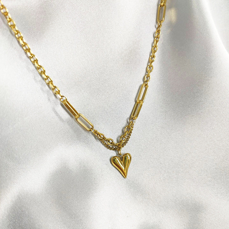 Titanium Steel Necklace Female Love 18K Fashion