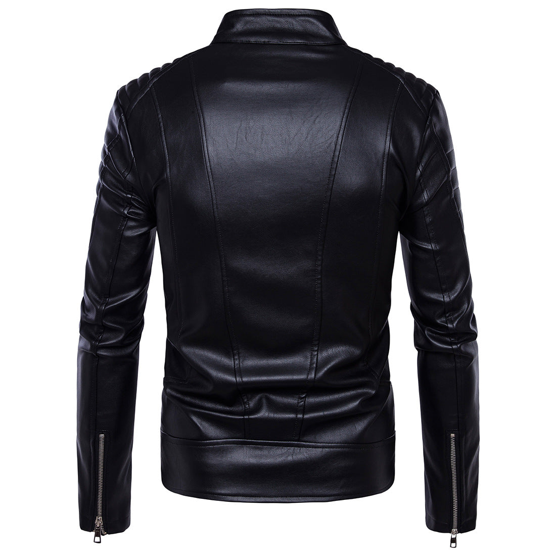 Motorcycle multi-zip leather jacket