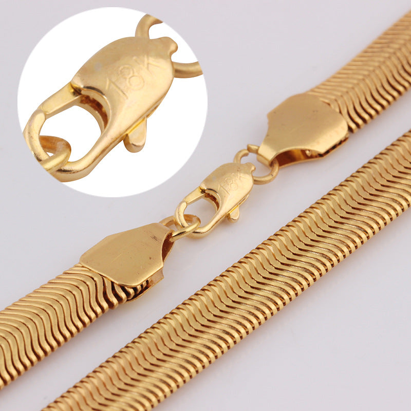18K Gold Snake Bone Copper Chain