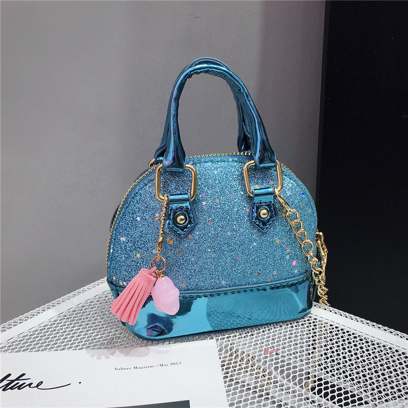 Cute sequined mini shell bag