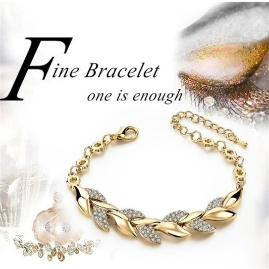 18K Gold Leaf European And American Fashion Bracelet