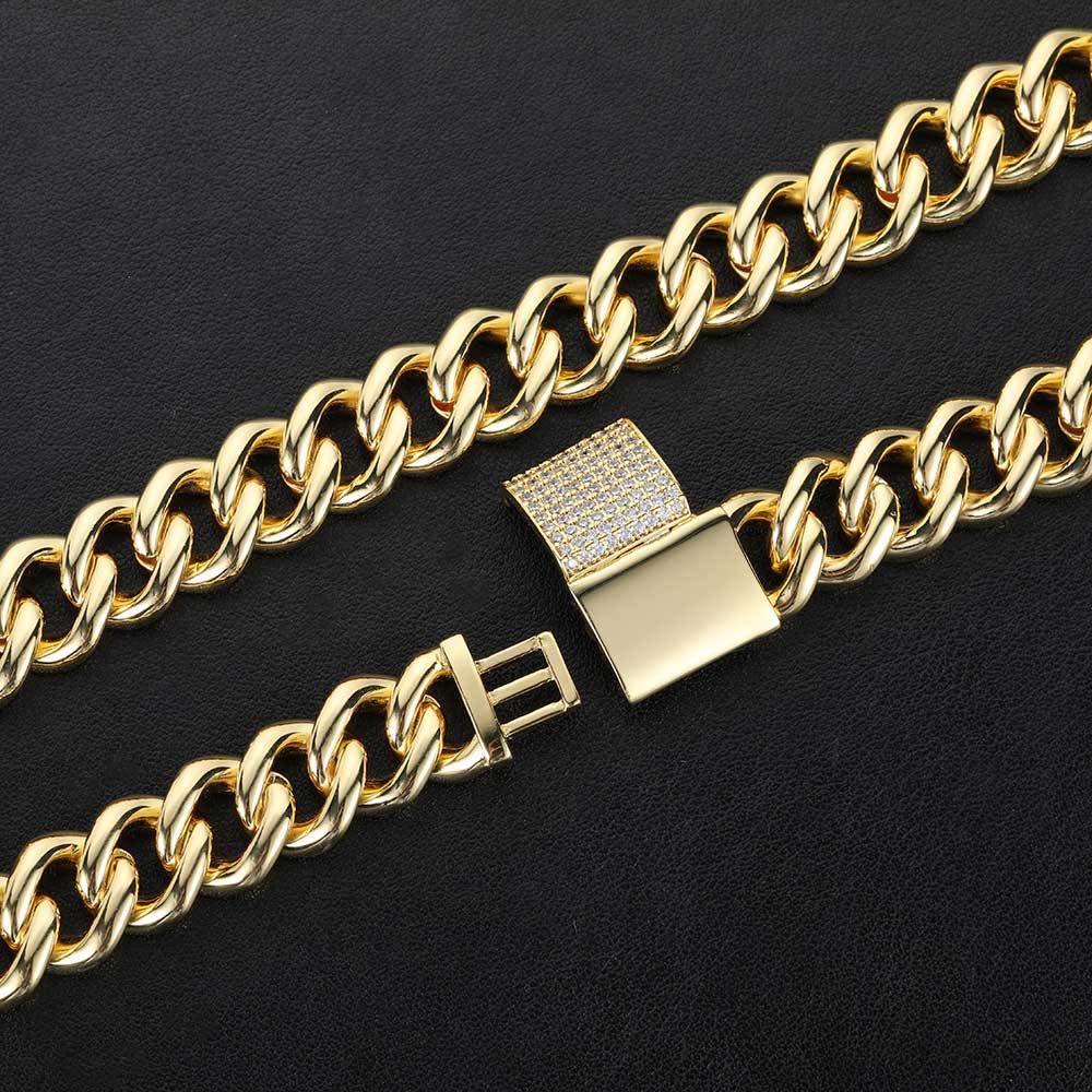 Jewelry Flip Double Row Full Zircon Bracelet Copper Plated 18K Gold Chain