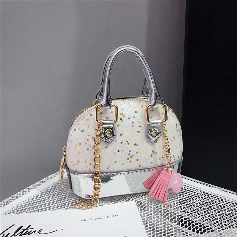 Cute sequined mini shell bag