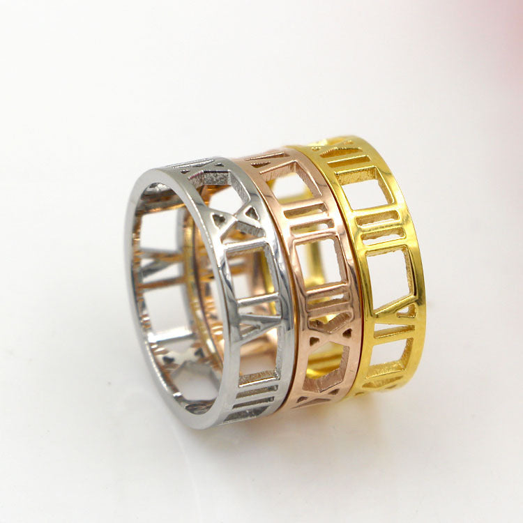 Index Finger Tail Ring Titanium Steel 18K Couple