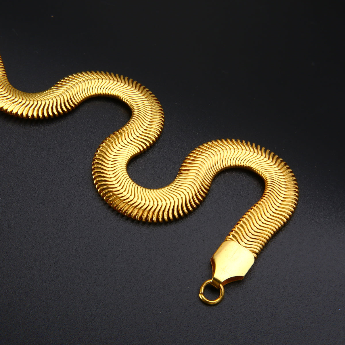 18K Gold Snake Bone Copper Chain