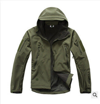 TAD shark skin soft shell jacket camouflage hooded fleece waterproof