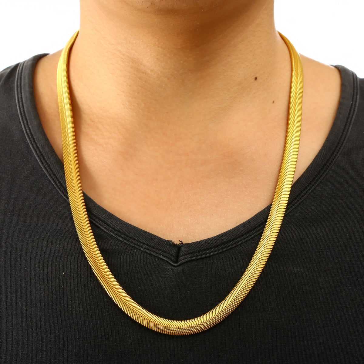 18K Gold Snake Bone Copper Chain