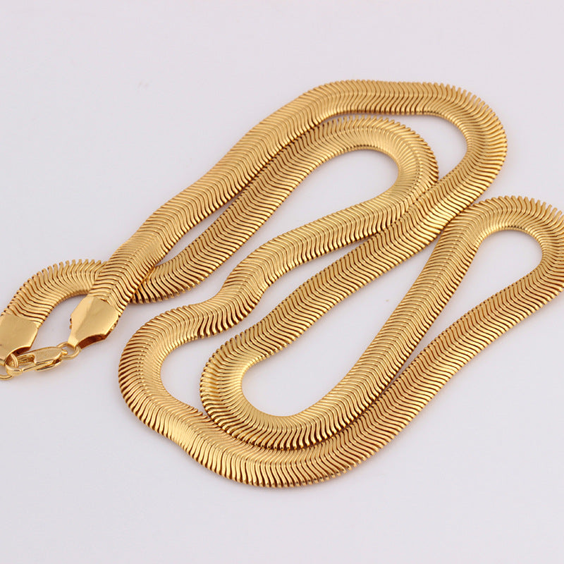 18K Gold Snake Bone Copper Chain