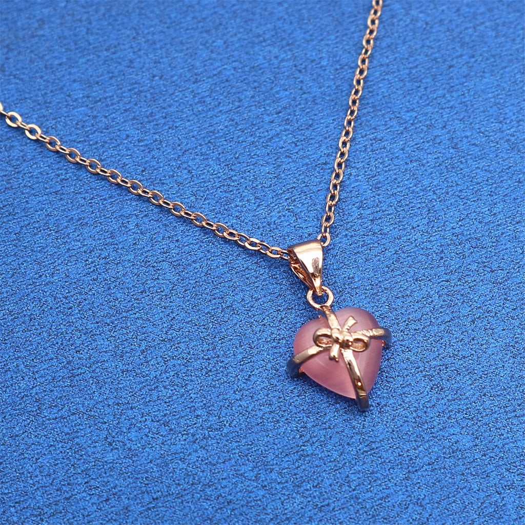Natural Gemstone Stone Precious Rose Pendant