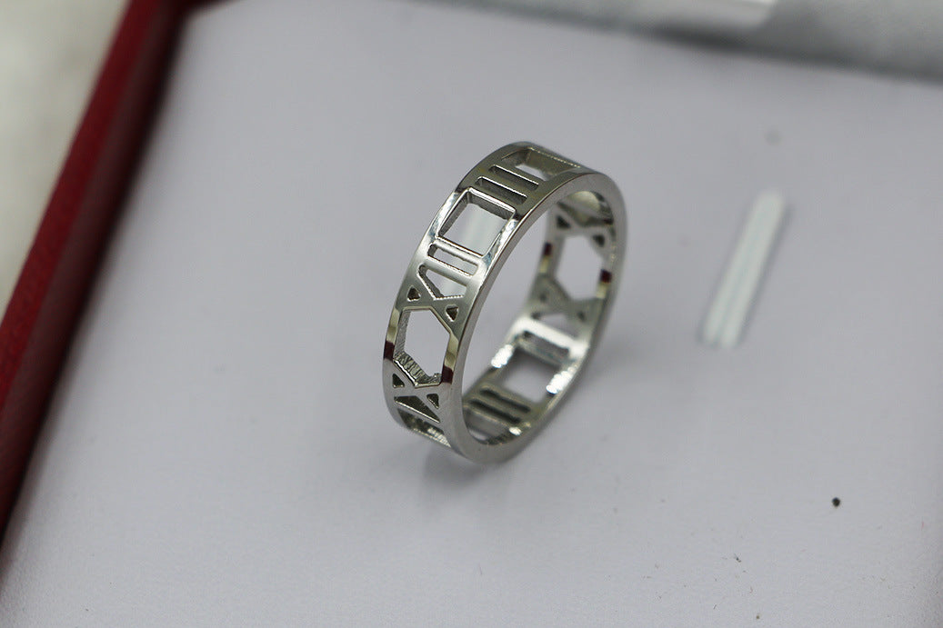 Index Finger Tail Ring Titanium Steel 18K Couple
