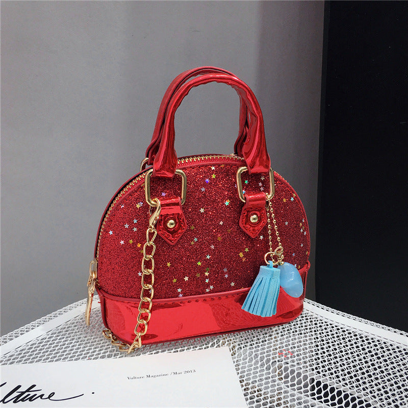 Cute sequined mini shell bag