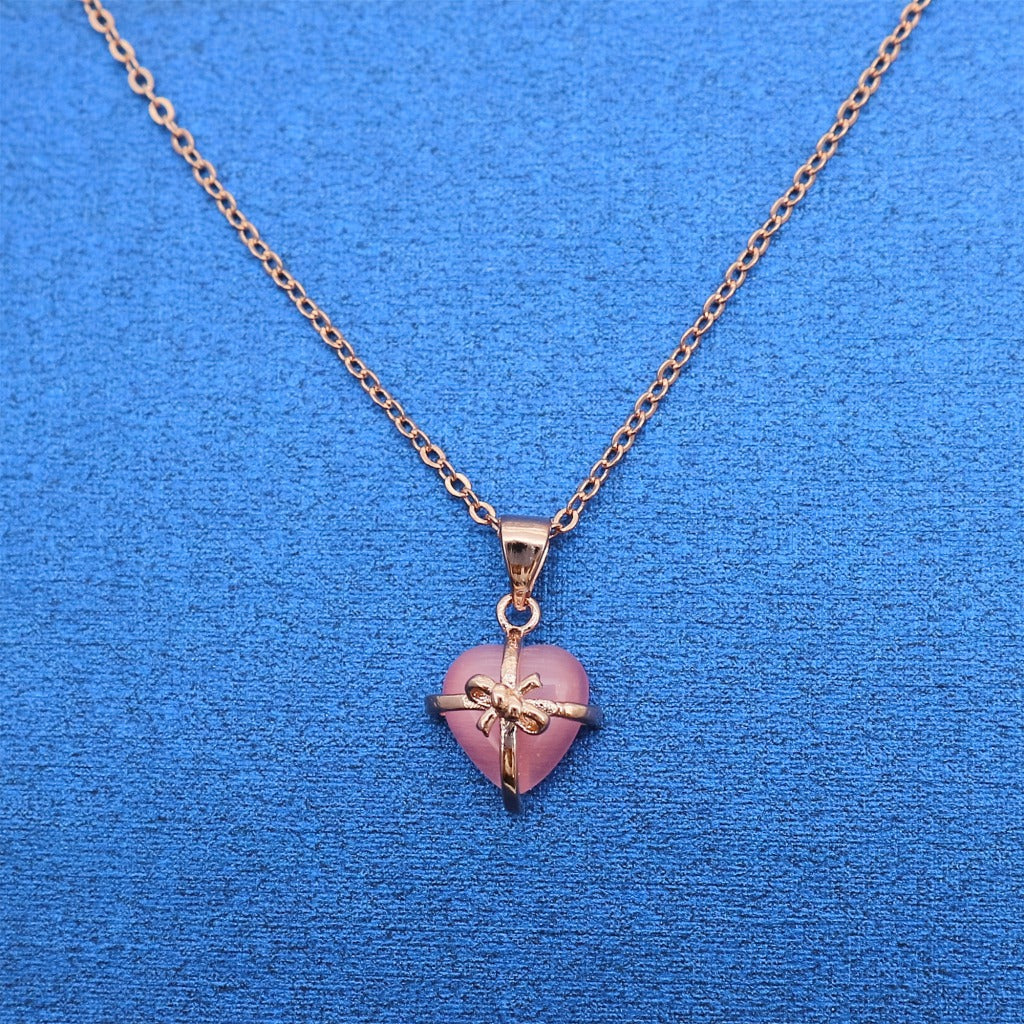 Natural Gemstone Stone Precious Rose Pendant