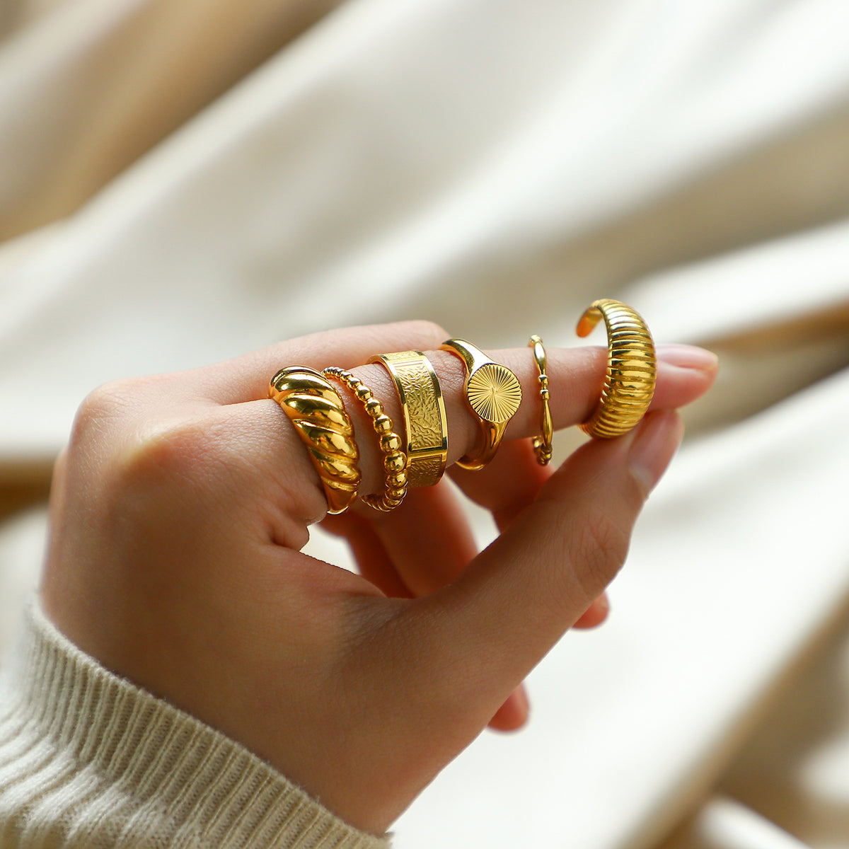 18K Gold Plated 316L Stainless Steel Ring