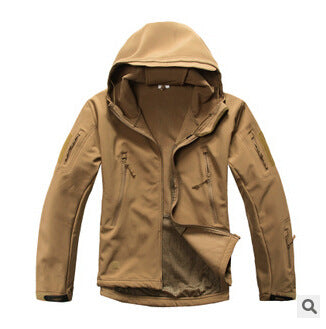 TAD shark skin soft shell jacket camouflage hooded fleece waterproof