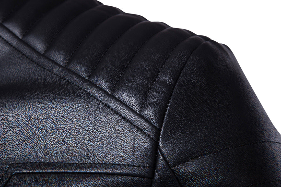 Motorcycle multi-zip leather jacket