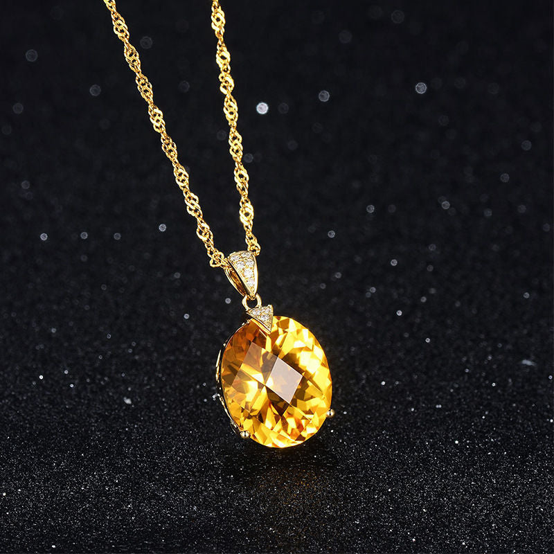 Creative Rotating Windmill Pendant Inlaid 18K Gold Plated Color Gemstone Necklace