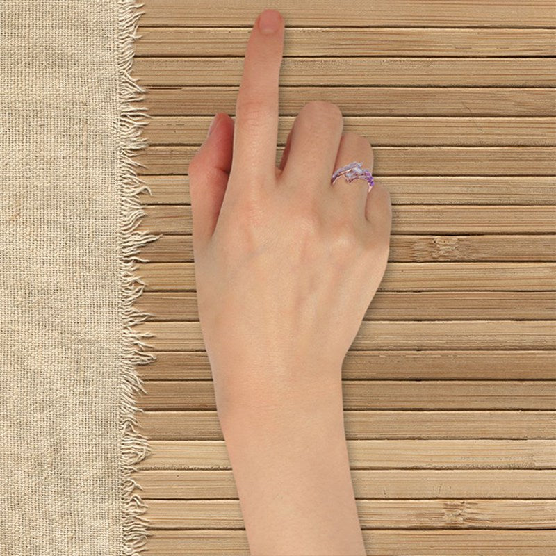 Europe and The United States Plated 18k Rose Gold Two-Tone Ring