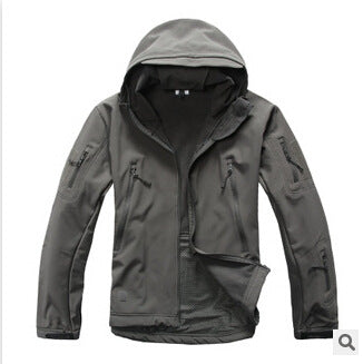 TAD shark skin soft shell jacket camouflage hooded fleece waterproof