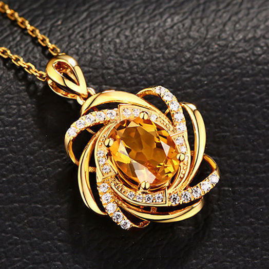Creative Rotating Windmill Pendant Inlaid 18K Gold Plated Color Gemstone Necklace