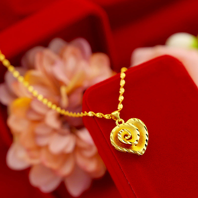 Copper plated 18k true gold love pendant