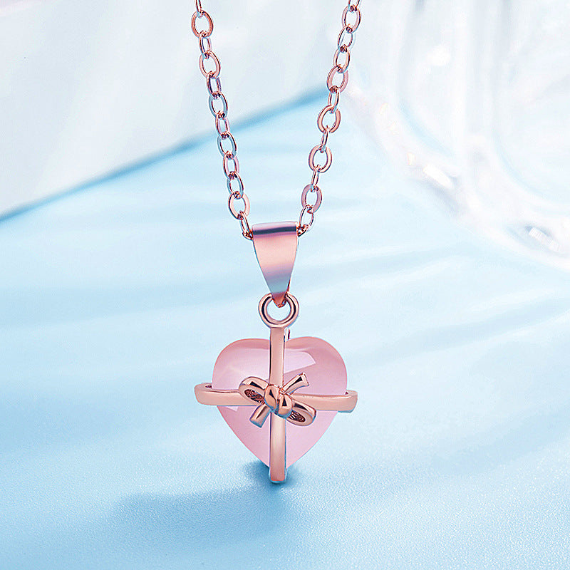 Natural Gemstone Stone Precious Rose Pendant