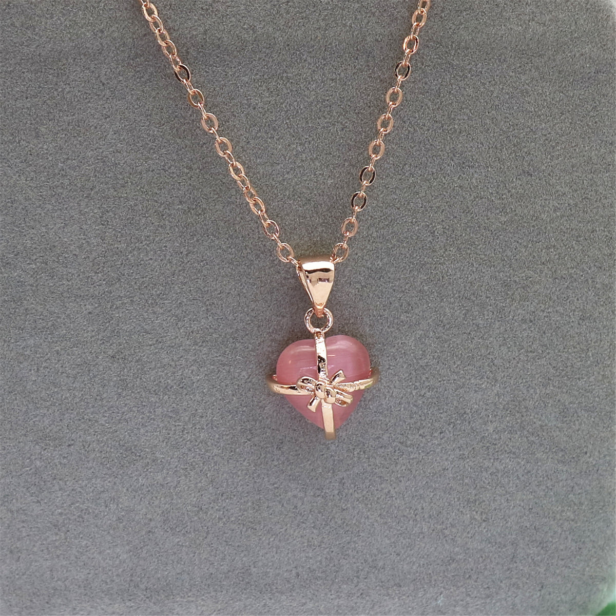Natural Gemstone Stone Precious Rose Pendant