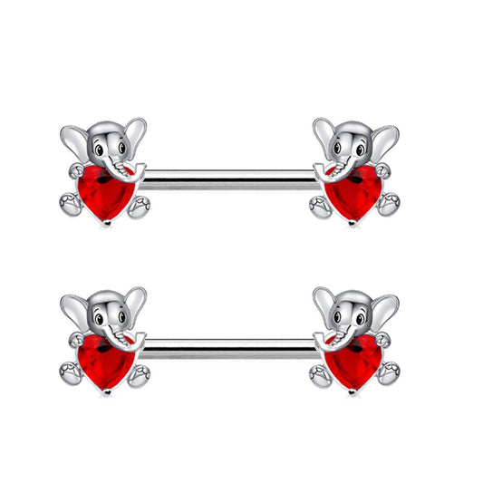 Stainless Steel Rod Butterfly Spider Breast Ring