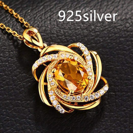 Creative Rotating Windmill Pendant Inlaid 18K Gold Plated Color Gemstone Necklace