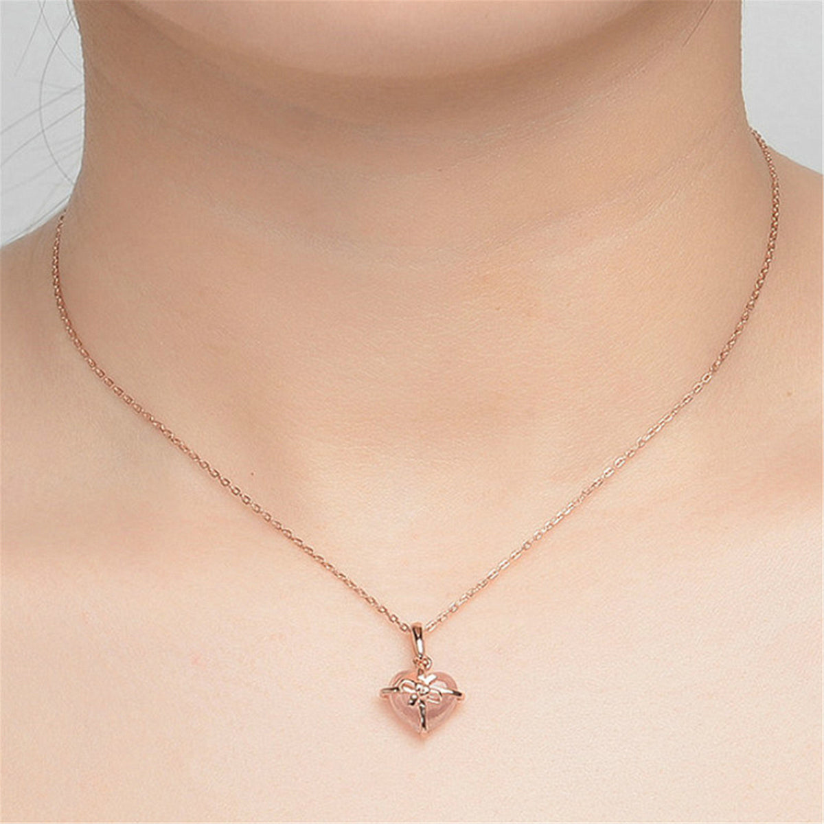 Natural Gemstone Stone Precious Rose Pendant