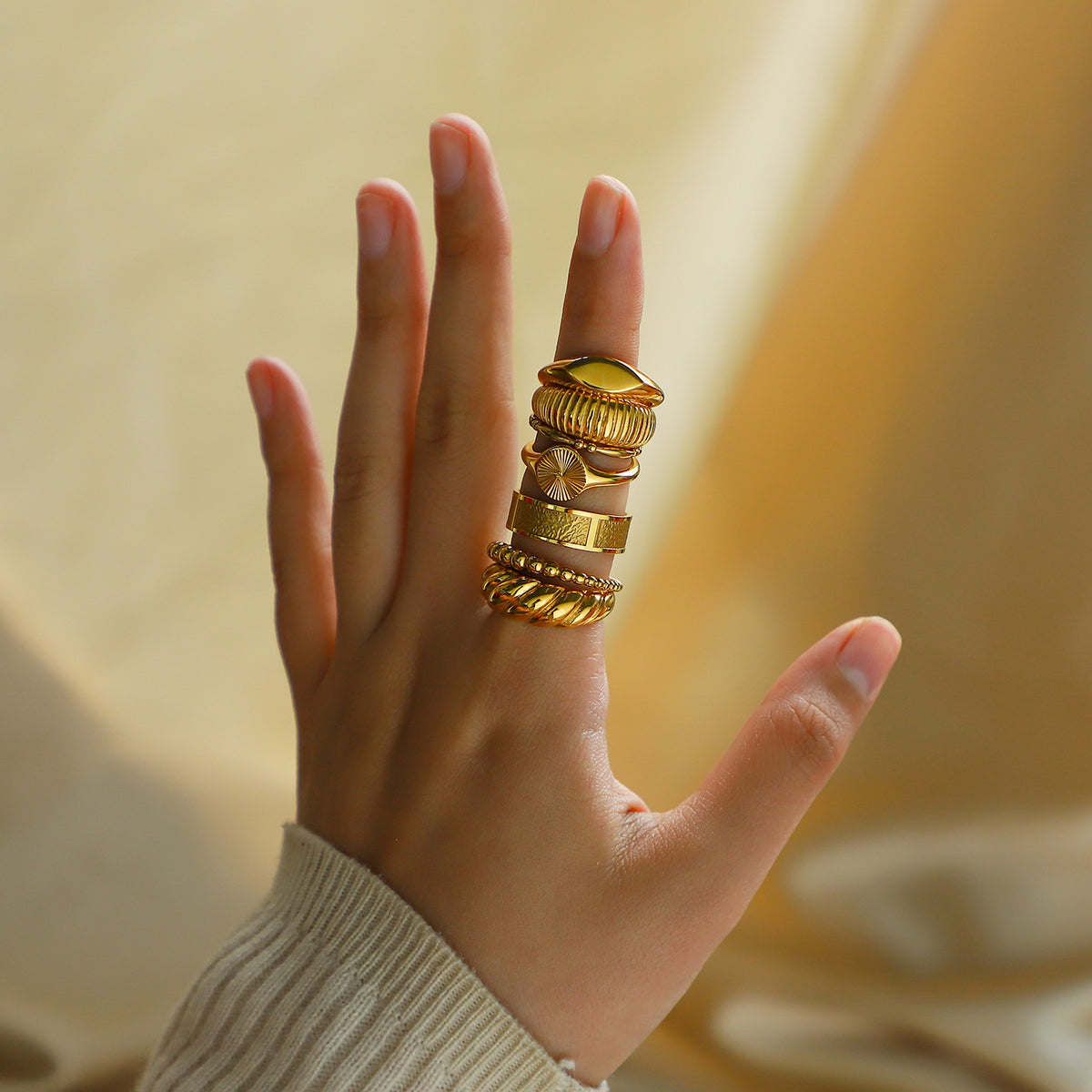 18K Gold Plated 316L Stainless Steel Ring