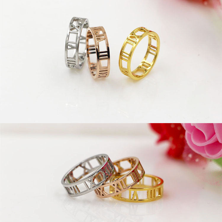 Index Finger Tail Ring Titanium Steel 18K Couple