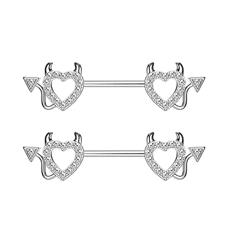 Stainless Steel Rod Butterfly Spider Breast Ring