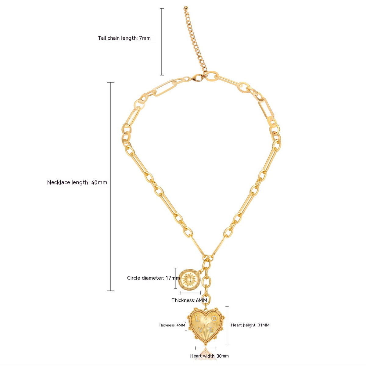 Cool Style Simple Temperament Entry Lux Sweater Chain Clavicle Real Gold Electroplated Necklace
