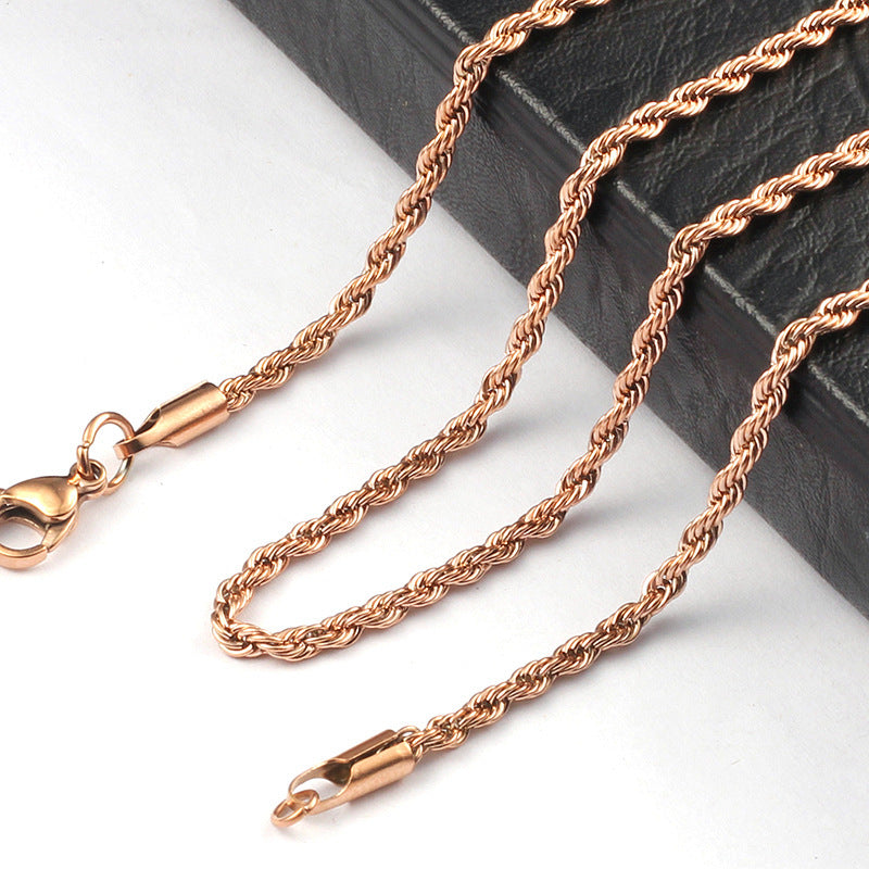 Twist Chain High Quality Titanium Steel With  18k