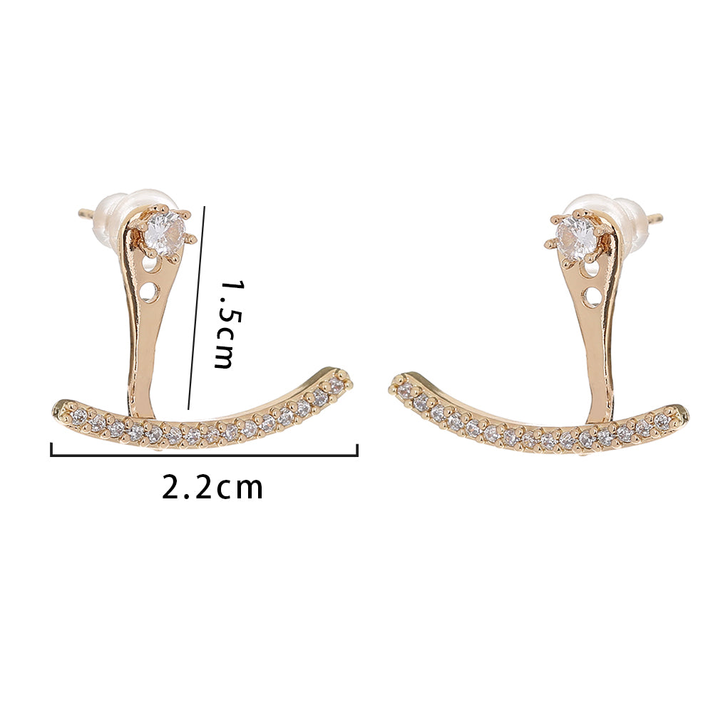 Fashion Smile Zircon Earrings Female, Simple Personality With Temperament Earrings A Pair Of Earrings