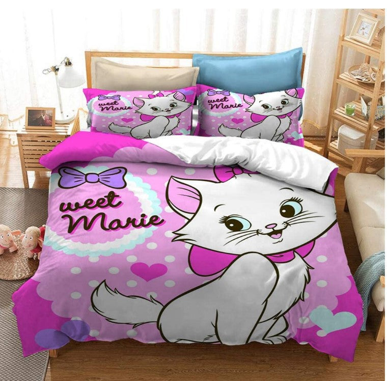 Cat print bed sheet