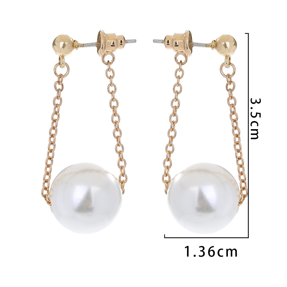 Style Imitating Pearl Round Earrings Ins Style Sweet Earrings Personality Simple Hanging Earrings